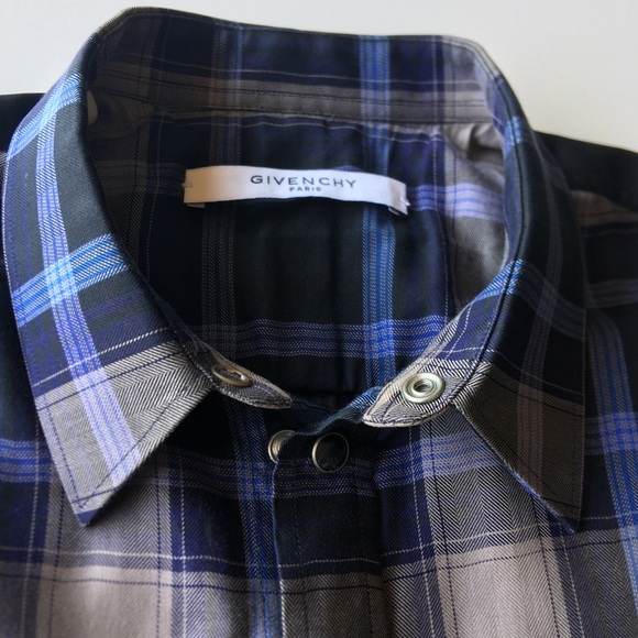 Givenchy Other - Givenchi , Navy Plaid Button-Up Shirt